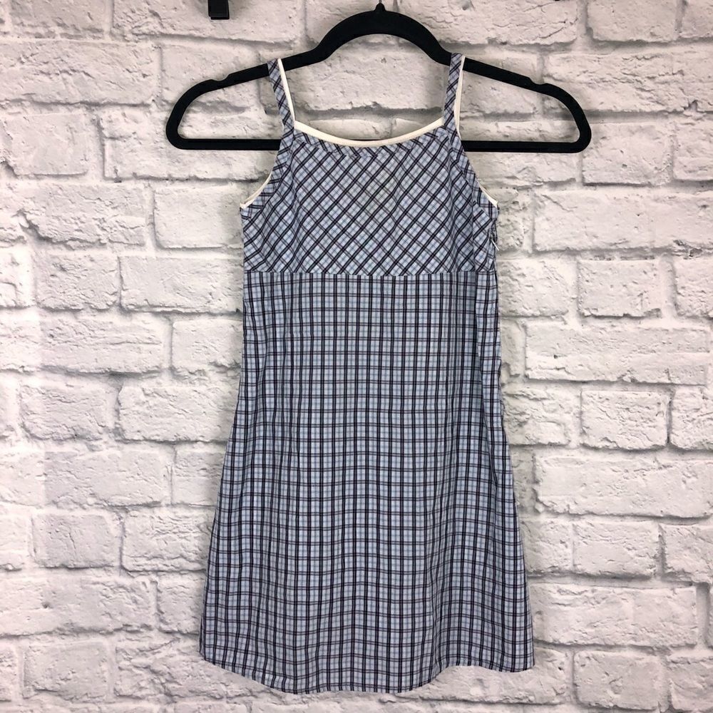 Girl code gingham print layered tank top dress girls sz 7